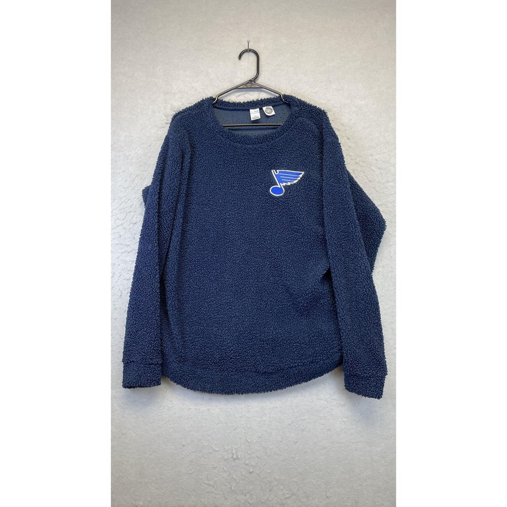 St. Louis Blues Sweater‎ Womens Large Blue NHL Hockey Pullover Sherpa Fleece